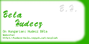 bela hudecz business card